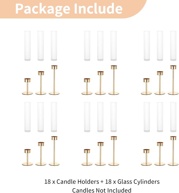 NUPTIO Hurricane Glass Candles Holder, Modern Candlestick Decor - Image 8