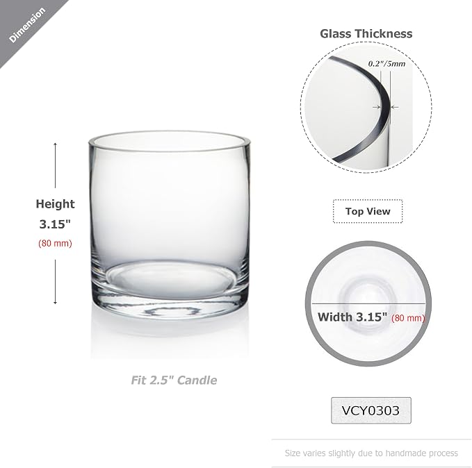 WGVI WGV Cylinder Vase Bulk, 12 Pieces - Image 2