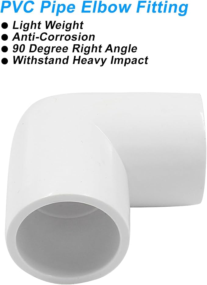 Piutouyar 4 Pcs 1/2" 90 Degree Right Angle Elbow PVC Pipe Fitting, 2 Way | - Image 5