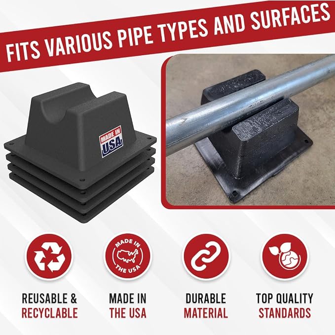 USA Made BULLKE 4 Pack Mini Rooftop Pipe Support - Image 7