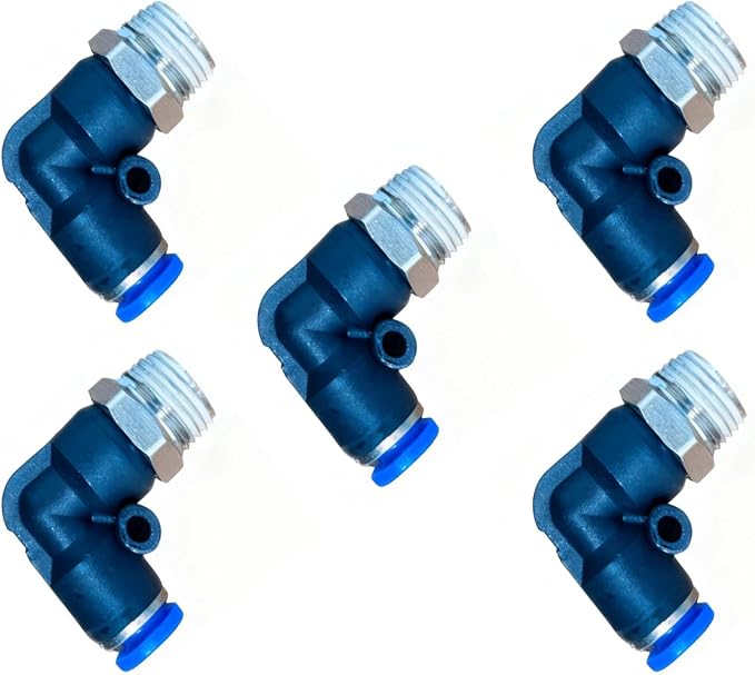 5Pcs 6mm Tube OD x 1/4 NPT Male Elbow Thread 90 Push to Connect Fittings by ROZESAZZ