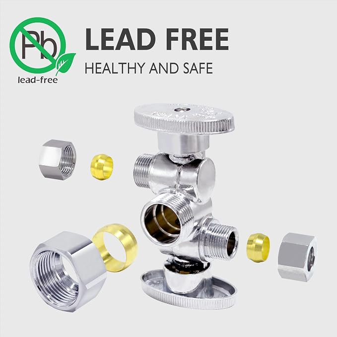 TTFLEX Dual Shut Off Valve 1/2" NOM x 3/8" COMP x 3/8" COMP, Quarter Turn | - Image 4