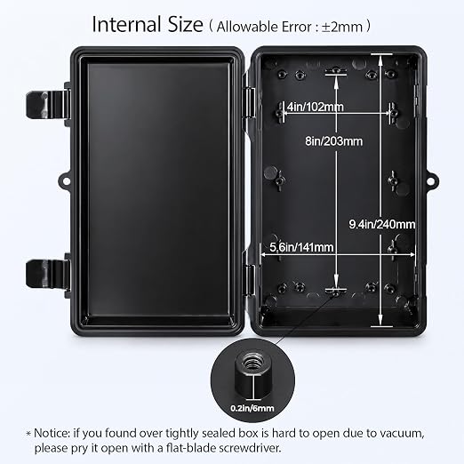 Junction Box IP67 Waterproof Electrical Box Outdoor ABS Plastic Hinged Shell - Image 4