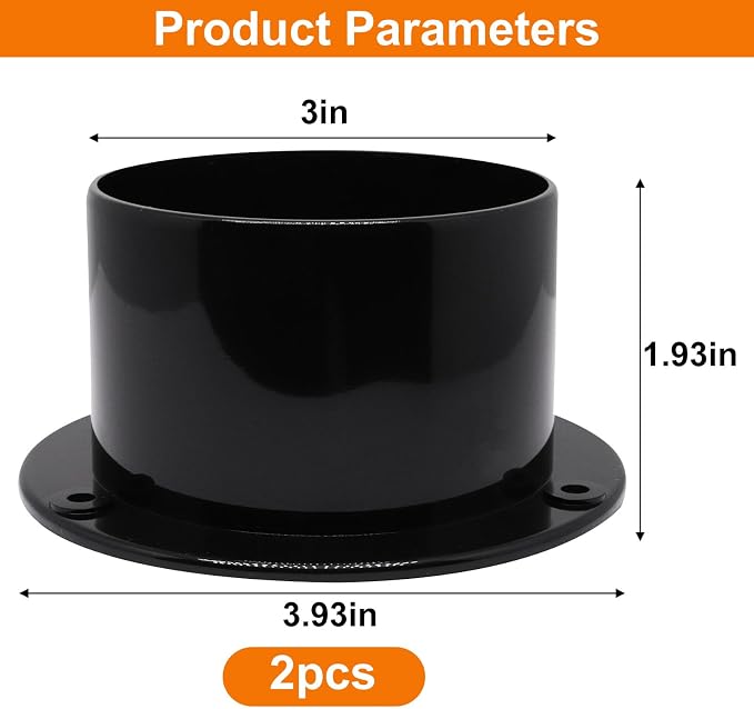 2pcs Duct Connector Flange, Plastic Duct Dust Fittings Dryer Vent Connector - Image 2
