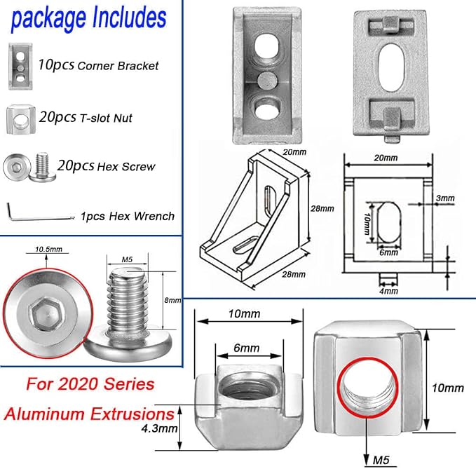 10Sets 2020 Corner Bracket Connectors - Image 2