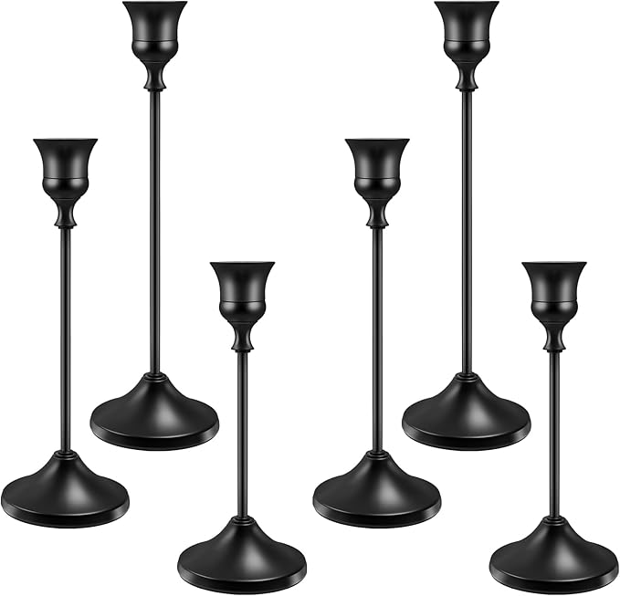 Candlestick Holders 6 PCS Metal Taper Candle Holders, KSWING Black Candle Stick by Unknown