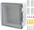 Junction Box, Hinged Grey Clear Cover IP67 Waterproof ABS Project Box by Otdorpatio