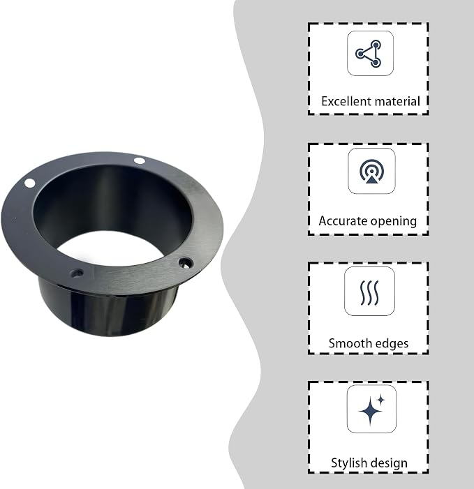 6 Inch Black Plastic Duct Connector Flange, ABS Straight Pipe Fitting - Image 4