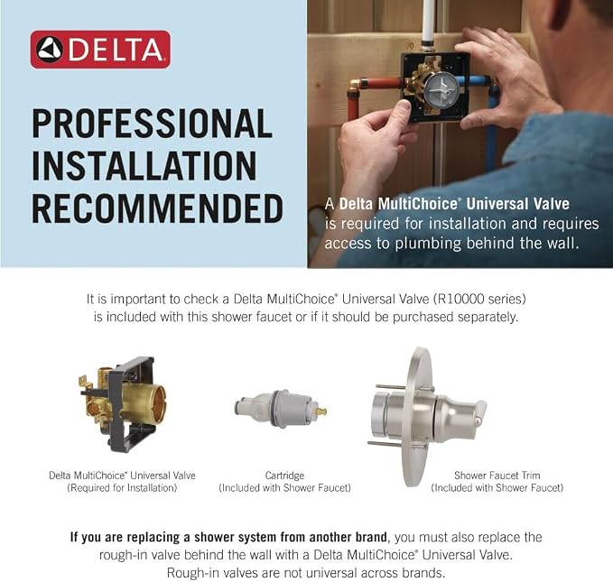 Delta Foundations 13 Series Single-Function Valve Trim Kit, Brushed Nickel - Image 4
