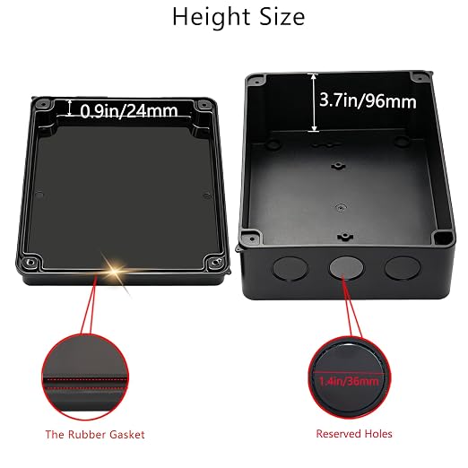 Junction Box, Reserved Holes Electrical Boxes Waterproof IP65 ABS Plastic - Image 4