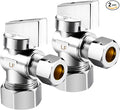 2 PCS 5/8" ODx3/8 Inch OD Compression Angle Stop Valve Shut Off | Premium Brass by Minimprover