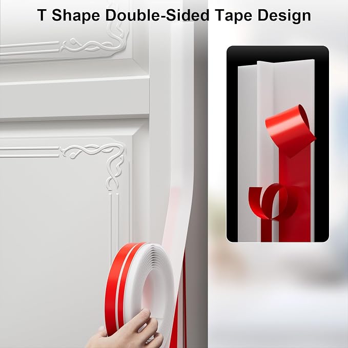 Elvone T-Shaped Weather Stripping Seal, 1.37 in x 40 ft | Flexible door seal - Image 3