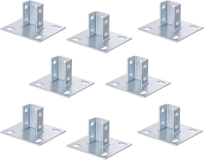 8 PCS U-Shape Strut Post Bases, 1-5/8 in Square Channel, 5.7 x 5.7 in Plate | - Image 7