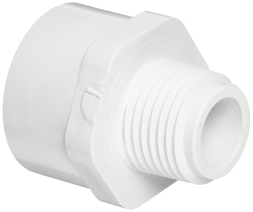 Spears 446 Series PVC Pipe Fitting, Schedule 40, 1/2" NPT Male x 3/4" NPT Female by Aqua+Plumb