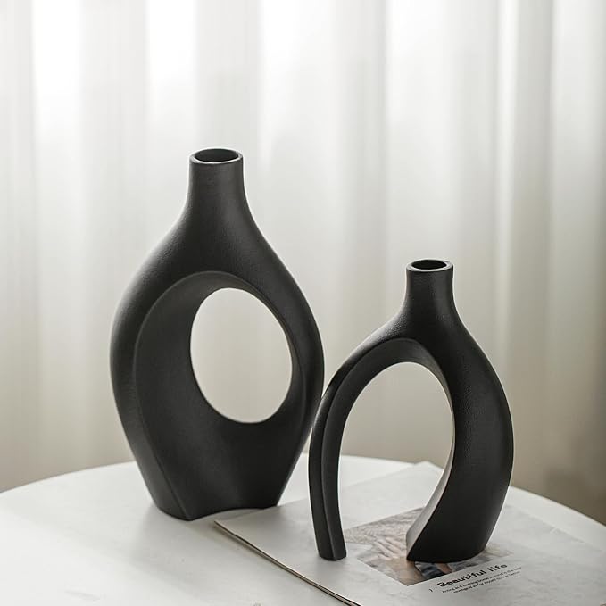 Lvases Snuggle Hollow Ceramic Vase Set of 2 - Image 2