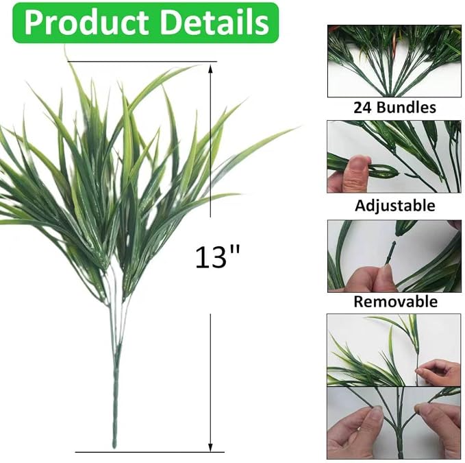 24 Bundles UV Resistant Artificial Grass Shrubs - Image 3