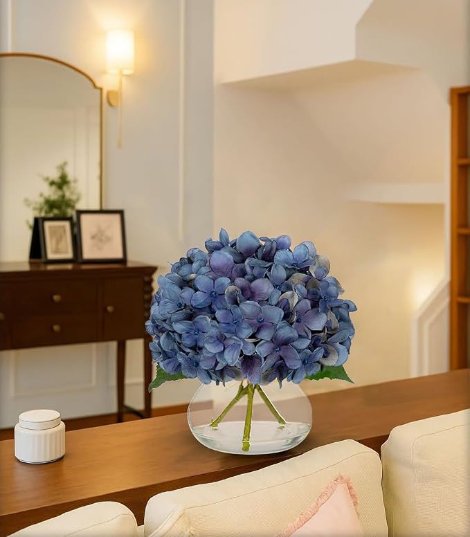 Hollyone Blue Hydrangea Fall Flowers Artificial - Image 5