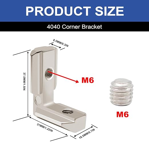 24pcs 4040 Extrusion Connector Corner Bracket Joint Silver | 4040 Extruded - Image 4