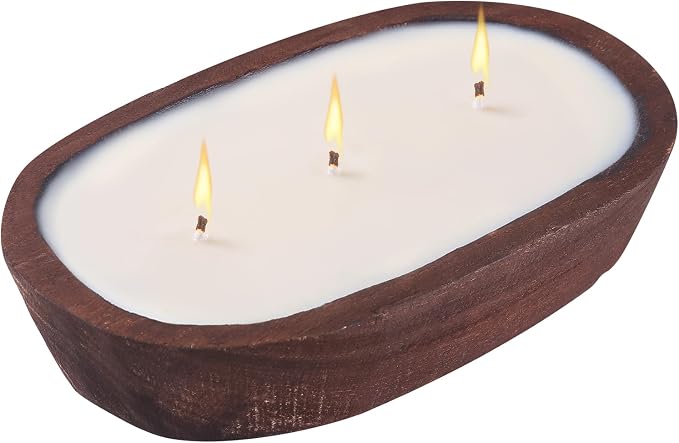 Aromatherapy Candle, SEVEYEE Vanilla Candle 3wicks 12oz, Large Wooden Bowl - Image 8