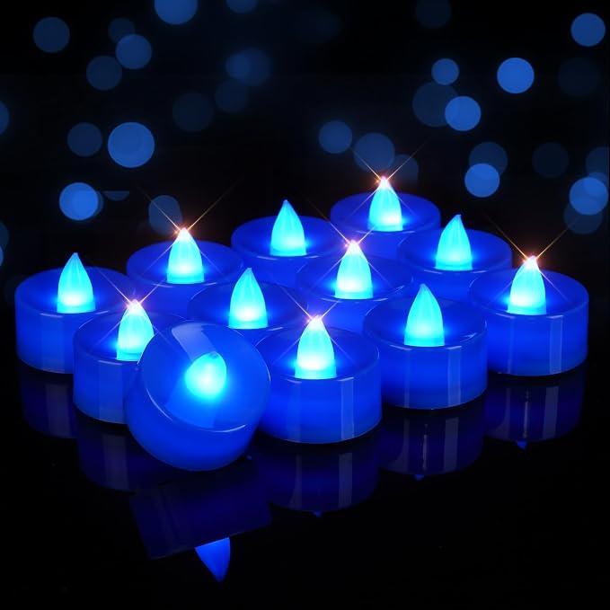 Homemory 50-Pack Navy Blue Flameless Battery Tealight Candles, 200+ Hours | by Homemory