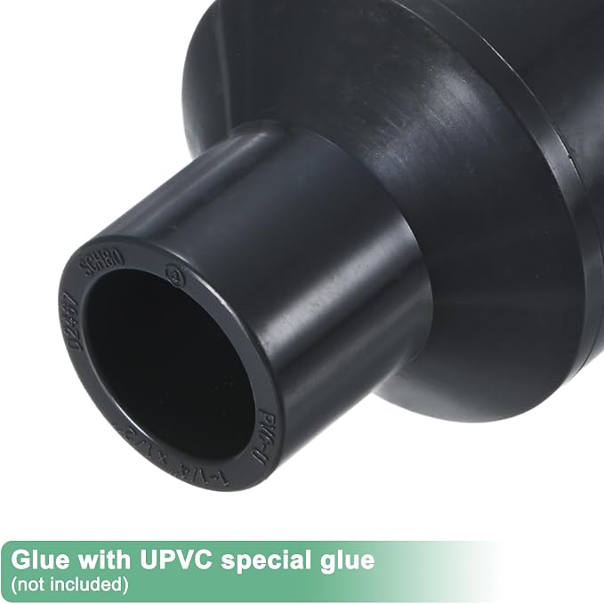 M METERXITY 2-Pack UPVC Reducer Pipe Fitting, 1-1/4"x1/2" Reducing Coupling - Image 4