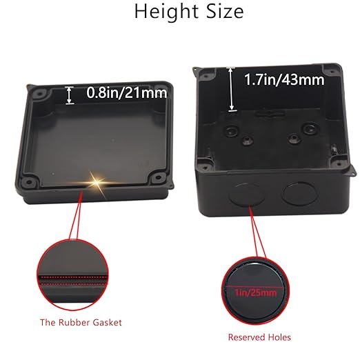 Junction Box, Reserved Holes Electrical Boxes Waterproof IP65 ABS Plastic - Image 4