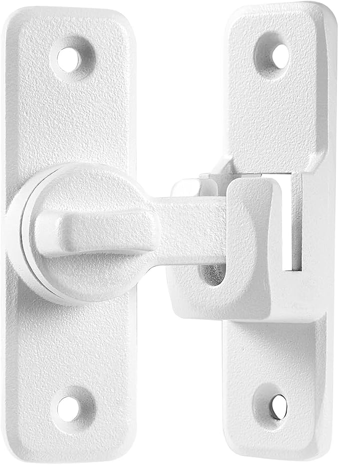 Matte White 90/180 Degree Flip Latch, Zinc Alloy Barn Door Latch | Right Angle - Image 7