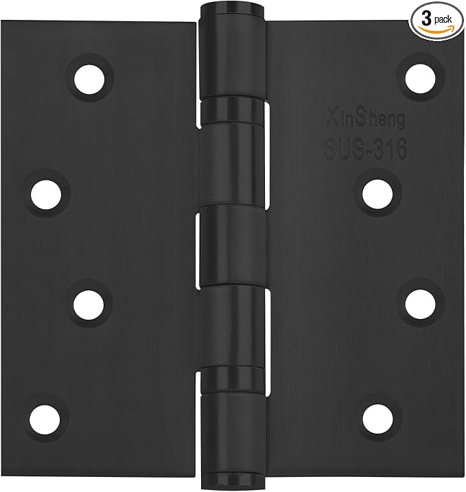 4" 316 Marine Grade Door Hinges XINSheng Heavy Duty Exterior 3 Pack | Ball by Unknown