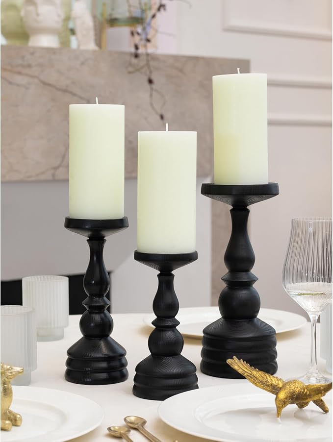 Large Pillar Candles 3x6 Inch – Set of 3 Unscented Dripless Ivory Candles - Image 3