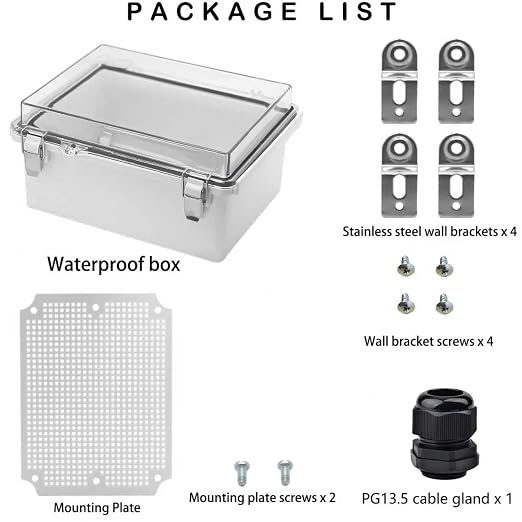 Waterproof Electrical Box, IP67 Junction Box Stainless Steel Latch Hinged Clear - Image 5
