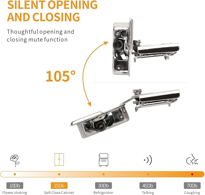 2 Pack 1/2" Overlay 4D Soft Close Concealed Hinges - Image 4