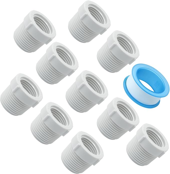 10 Pcak PVC Pipe Fitting, 3/4 Inch Male 1/2 Inch Female Thread | Reducer Bushing - Image 5