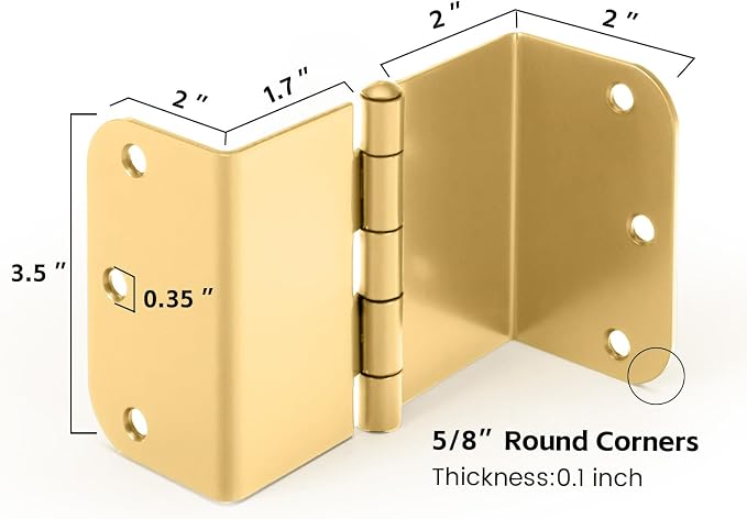 12 Pack Gold Offset Hinges 3.5 Inch Expandable Door Hinges Heavy Duty - Image 2