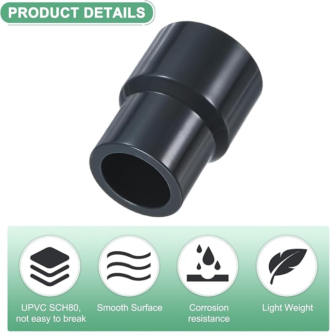 M METERXITY 2-Pack UPVC Reducer Pipe Fitting - Image 2
