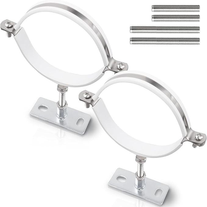 2 Sets 6 Inch Adjustable Pipe Bracket Heavy Duty Adjustable Clamp Bracket by Niuohoy