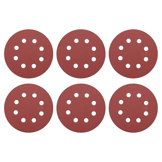 HARFINGTON 20 Pcs 5 Inch Sanding Discs 1500 Grit Red Aluminum Oxide 8 Hole | by HARFINGTON