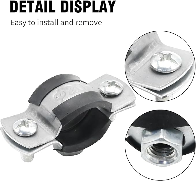 VIKKSAER 10Pcs Adjustable Pipe Bracket Clamp, Pipe Clamp Split Ring Hanger - Image 5