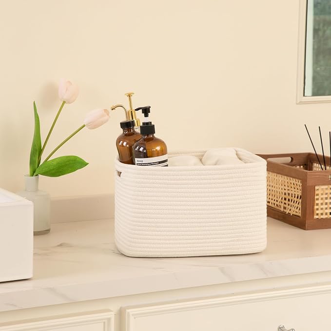 OIAHOMY 4 Pack Storage Baskets for Organizing 24L Cube Storage Bins White | - Image 4