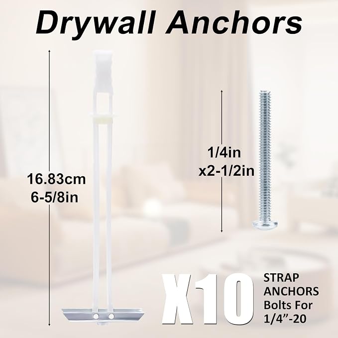 10 Pack Heavy Duty Drywall Anchor Bolts - Image 2