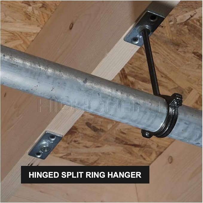 HIGHCRAFT HINGB-02-5 Industrial Decor Hinged Split Ring Pipe Hanger 2 in. - Image 6