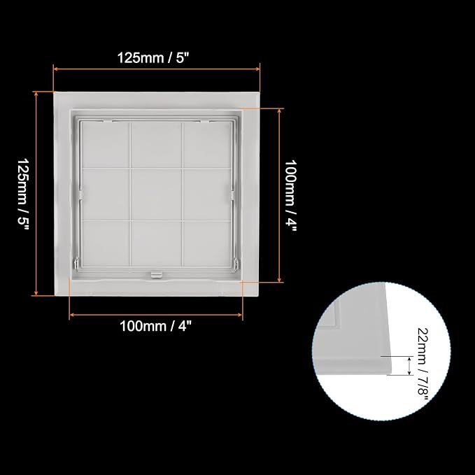 PATIKIL 4x4 inch Removable Hinged Access Panel, ABS Plumbing Access Doors Easy - Image 2