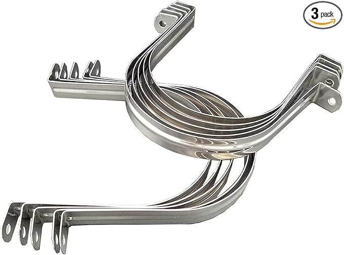 6inch Rigid Support Pipe Strap, 2 Hole U-Tube Strap Clamp, Stainless Steel by Unknown