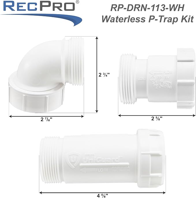 RecPro RV Waterless P-Trap Drain Valve Kit UniGuard - Image 3