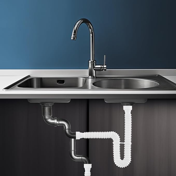 2-Pack Sink Drain Pipe, Flexible P-Trap Pipe - Image 7