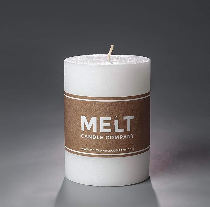 Melt Candle White Pillar Candles, 3 Pack, 3 x 4 Inch | Up to 55-hour burn - Image 3