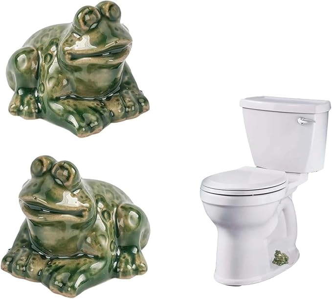 WANSHUNLMI Frog Toilet Floor Bolt Covers, Ceramic Frog Toilet Bolt Caps Cute - Image 7