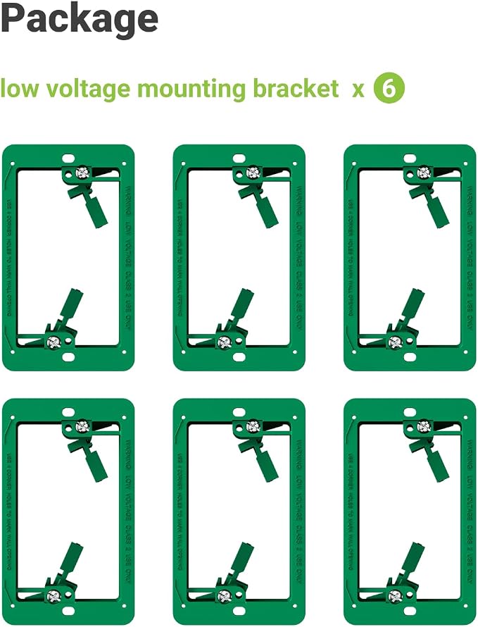 6 Pack Low Voltage Mounting Bracket 1 Gang, Low Voltage Box | Single Gang Low - Image 8