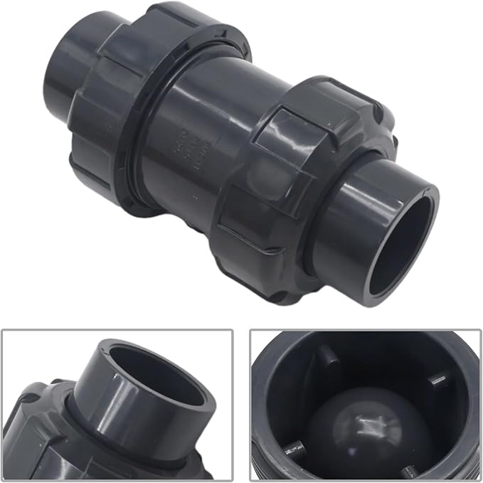 1 Inch PVC True Union Check Valve, Slip Swing Full Port Utility Check Valve - Image 4