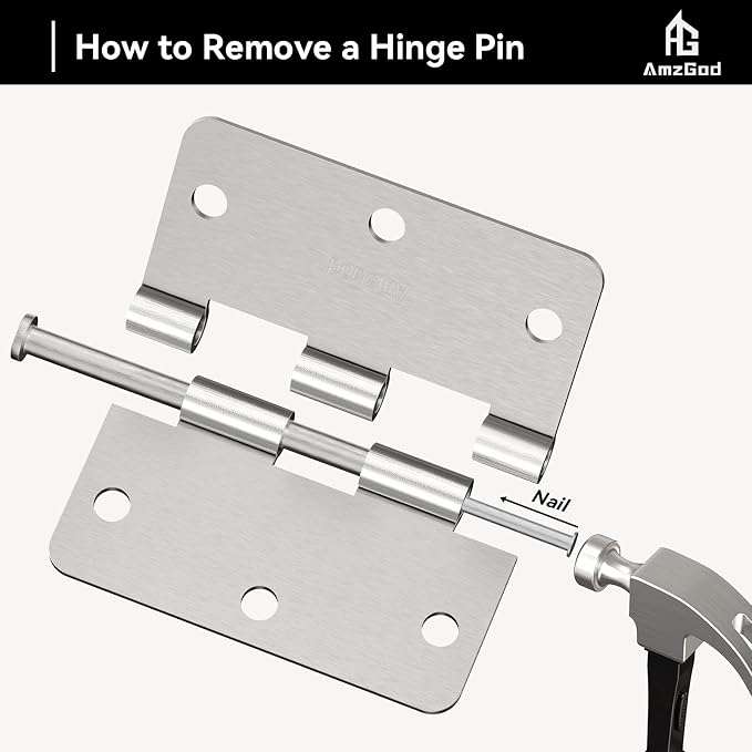 Door Hinges Brushed Nickel - Image 6