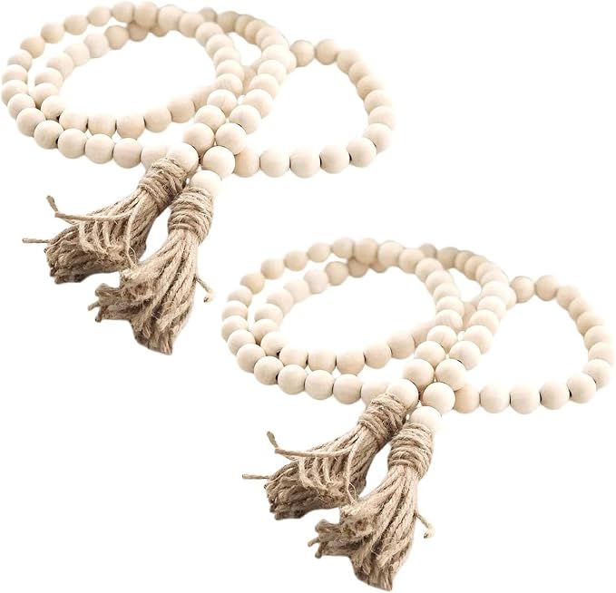 LSKYTOP 60 Inches Wood Bead Garland, Wooden Beads by LSKYTOP